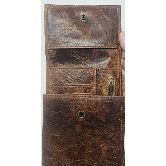 Vtg Rolfs Brown Distressed Leather Organizer Wilderness Collection Crossbody NEW - Picture 7 of 16